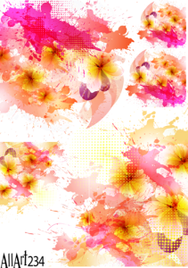 Papier decoupage 210x297mm A4 - AllArt 234 - kwiaty 5727