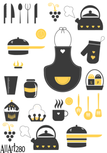 Papier decoupage 210x297mm A4 - AllArt 280 - kuchnia 5781