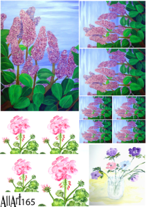 Papier decoupage 210x297mm A4 - AllArt 165 - kwiaty bzu 5658