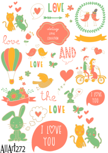 Papier decoupage 210x297mm A4 - AllArt 272 - miłość 5773