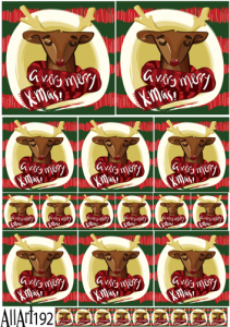 Papier decoupage 210x297mm A4 - AllArt 192 - renifer 5685