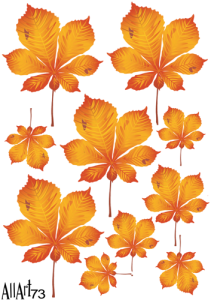 Papier decoupage 210x297mm A4 - AllArt 73 - jesień liście 5476