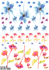 Papier decoupage 210x297mm A4 - AllArt 89 - kwiaty 5494