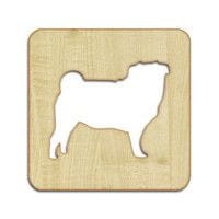 Podkładka pod szklankę lub kubek Pies Mops 10 x 10 cm