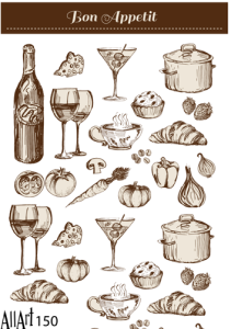 Papier decoupage 210x297mm A4 - AllArt 150 - wino 5626