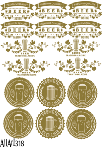 Papier decoupage 210x297mm A4 - AllArt 318 - piwo 5819