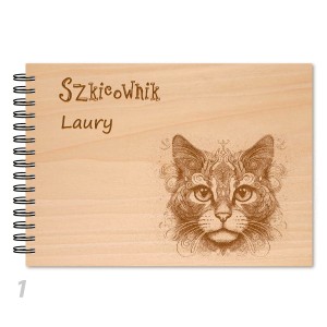 Deku- Szkicownik A4 Personalizowany z Grawerunkiem Poziomy 80 ark. 31x21 cm  Różne Wzory