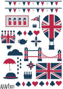 Papier decoupage 210x297mm A4 - AllArt 301 - londyn 5802