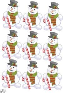 Papier decoupage 210x297mm A4 - AllArt 23 - bałwany 4642