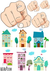 Papier decoupage 210x297mm A4 - AllArt 337 - domki 5838