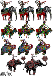 Papier decoupage 210x297mm A4 - AllArt 190 - słonie indie 5683