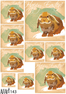 Papier decoupage 210x297mm A4 - AllArt 143 - królik 5619