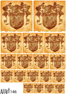 Papier decoupage 210x297mm A4 - AllArt 146 - herb 5622