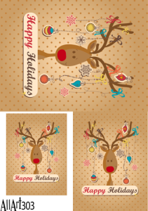 Papier decoupage 210x297mm A4 - AllArt 303 - renifer 5804