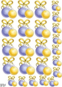 Papier decoupage 210x297mm A4 -AllArt 21 - bombki choinkowe 4640