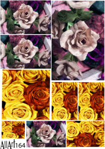 Papier decoupage 210x297mm A4 - AllArt 164 - róże 5657
