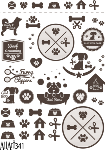 Papier decoupage 210x297mm A4 - AllArt 341 - pieski znak