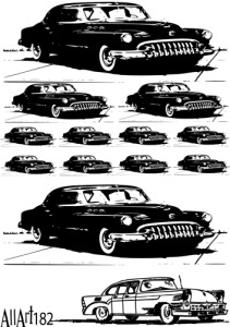 Papier decoupage 210x297mm A4 - AllArt 182 - auta 5675