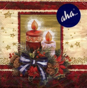 Serwetka do decoupage -świeczki ze stroikiem 5380