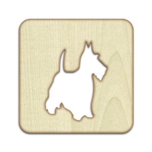 Podkładka pod szklankę lub kubek Pies Terier 10 x 10 cm