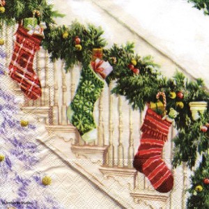 Serwetka do decoupage-skarpety na prezenty