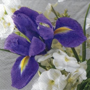 Serwetka do decoupage-fioletowe kwiatki