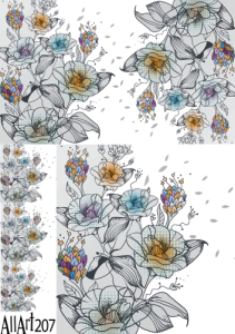 Papier decoupage 210x297mm A4 - AllArt 207 - kwiaty 5700