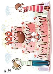 Papier decoupage 210x297mm A4 - AllArt 45 - tort urodzinowy 4697