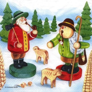 Serwetka do decoupage-figurki drewniane