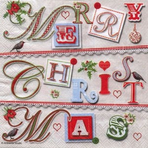 Serwetka do decoupage-napisy Boże Narodzenia 6245