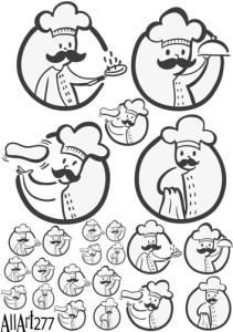 Papier decoupage 210x297mm A4 - AllArt 277 - kucharz 5778