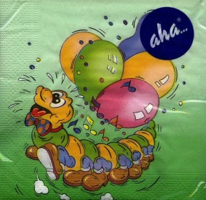 Serwetka do decoupage -balony, gąsienica 5430