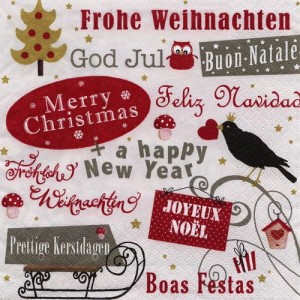 Serwetka do decoupage-napisy świąteczne 6274