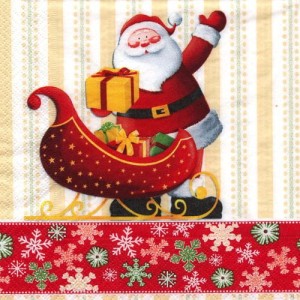 Serwetka do decoupage-mikołaj w akcji 6399