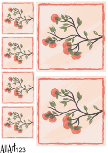 Papier decoupage 210x297mm A4 - AllArt 123 - kwiaty 5590