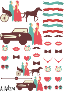 Papier decoupage 210x297mm A4 - AllArt 274 - miłość 5775