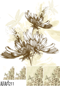 Papier decoupage 210x297mm A4 - AllArt 211 - kwiaty 5704