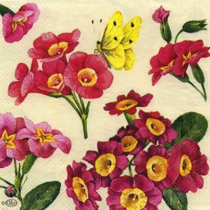 Serwetka do decoupage-różowe kwiatki