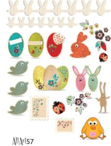 Papier decoupage 210x297mm A4 - AllArt 57 - Wielkanoc 2 - AllArt 51 - Jajka wielkanocne 4769