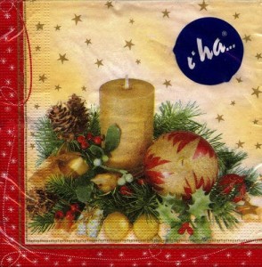 Serwetka do decoupage -szyszki, świeca 5366