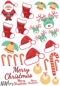 Papier decoupage 210x297mm A4 - AllArt 71 - Mikołajki i Święta 5471