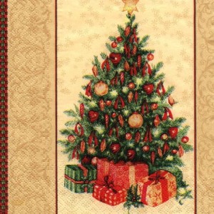 Serwetka do decoupage-choinka z prezentami