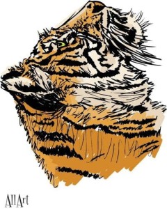 Papier decoupage 210x297mm A4 - AllArt 50 - Głowa tygrysa 4716