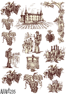 Papier decoupage 210x297mm A4 - AllArt 235 - winnica 5728