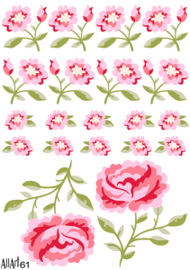 Papier decoupage 210x297mm A4 - AllArt 61 - róże 5464