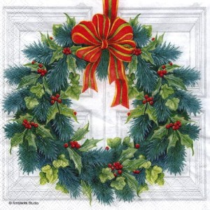 Serwetka do decoupage-stroik na dzwi