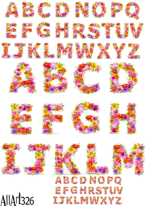 Papier decoupage 210x297mm A4 - AllArt 326 - alfabet 5827