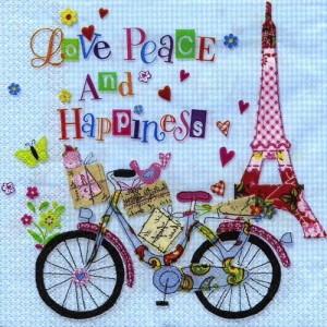 Serwetka do decoupage-szczęście w Paryżu