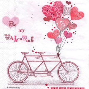 Serwetka do decoupage- rower z balonami