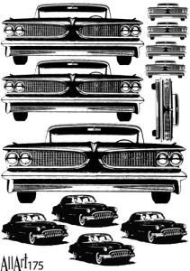 Papier decoupage 210x297mm A4 - AllArt 175 - auta 5668